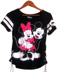 Kids Mickey and Minnie Black T-shirt